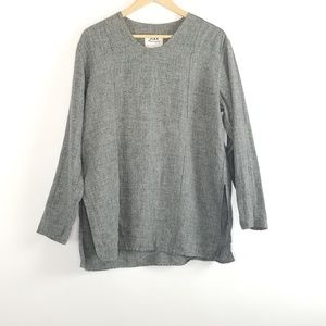 Flax By Jeanne Engelhart Gray Tunic Linen Top S